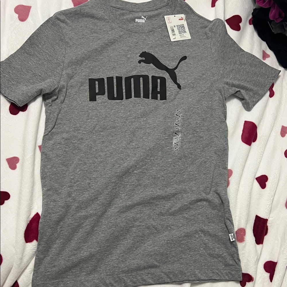 PUMA Men's Heather Gray Short Sleeve Tee